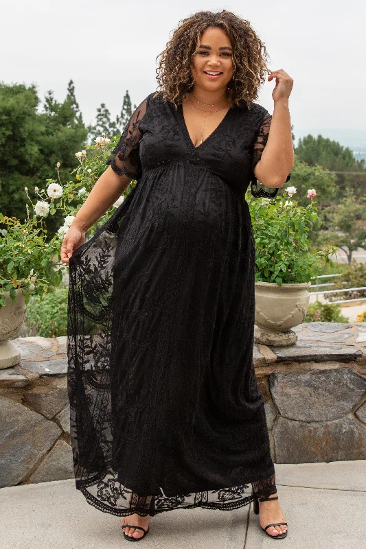 Short sleeve maternity sundress for summer PinkBlush Black Lace Mesh Overlay Maternity Plus Maxi Dress Short sleeve maternity sundress for summer PinkBlush Black Lace Mesh Overlay Maternity Plus Maxi Dress
