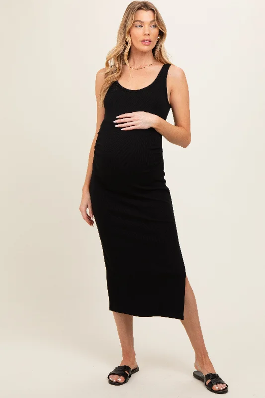 Maternity dress for maternity yoga classes Black Short Sleeve Ruched Maternity Dress Maternity dress for maternity yoga classes Black Short Sleeve Ruched Maternity Dress