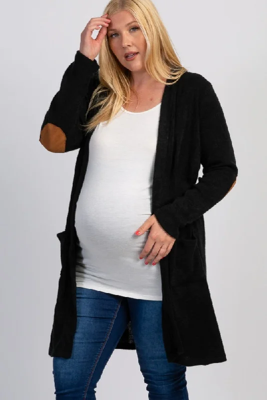 Maternity dress for a shopping spree PinkBlush Black Knit Elbow Patch Maternity Plus Cardigan Maternity dress for a shopping spree PinkBlush Black Knit Elbow Patch Maternity Plus Cardigan