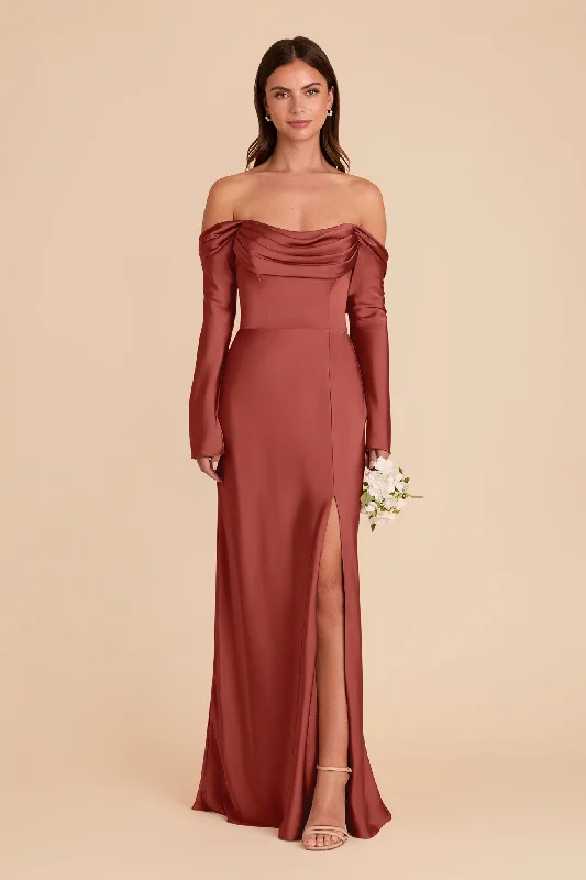 Maternity dress for a baby's first visit to the brewery Maya Matte Satin Dress - Spice Maternity dress for a baby's first visit to the brewery Maya Matte Satin Dress - Spice