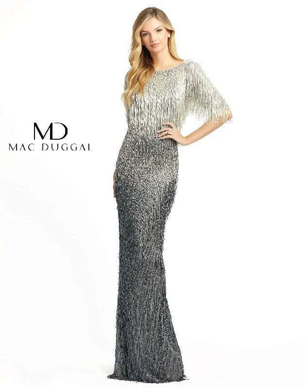 Maternity jersey dress for comfort Mac Duggal Long Formal Beaded Evening Sheath Dress