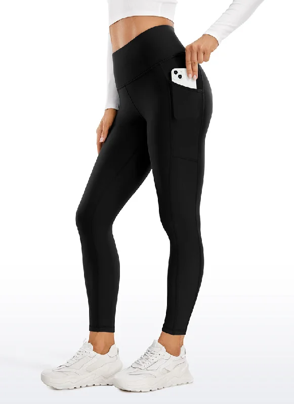 Women's Velvet Tight Trousers in Burgundy for a Luxurious and Elegant AppearanceThermal Fleece Lined Pocket Leggings II 25''