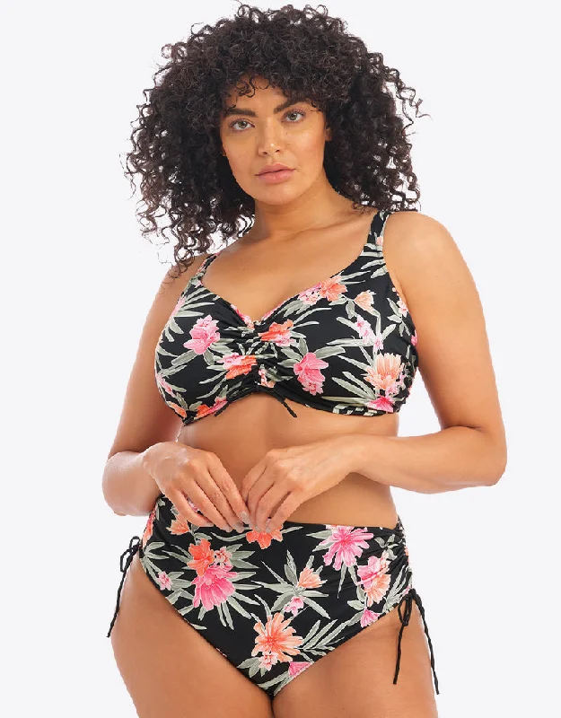 modern style women bikini briefs for a contemporary lookElomi Dark Tropics Crop Bikini Top Black