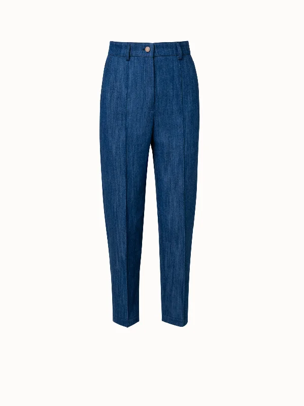 Bell - Bottom Style Women's Denim Pants with Embroidered DetailsFeryn Stretch Denim Tapered Pants
