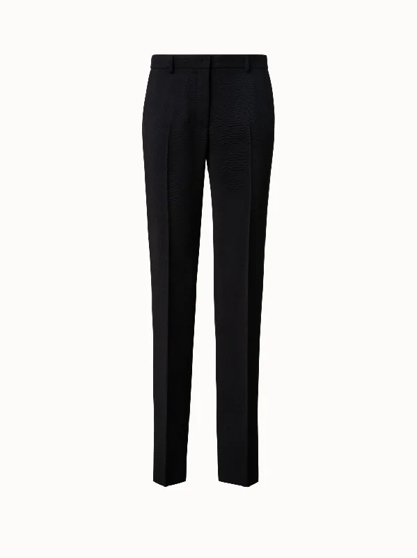 Flare Leg Women's Satin Trousers for a Glamorous Night OutTricotine Straight Leg Pants