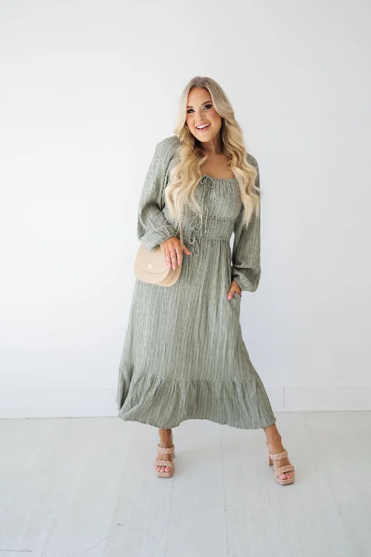 Midi dresses with empire waists for a flattering maternity optionAnika Dress
