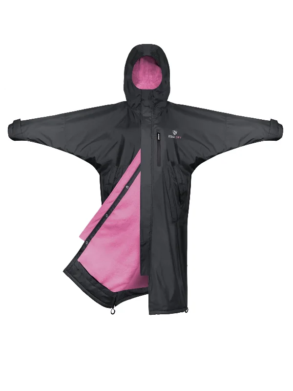 Women's pea coats with brass buttons for a nautical - inspired styleEvolution Women's | Thin Fleece | Fixed Hood | Black/Peacock Pink