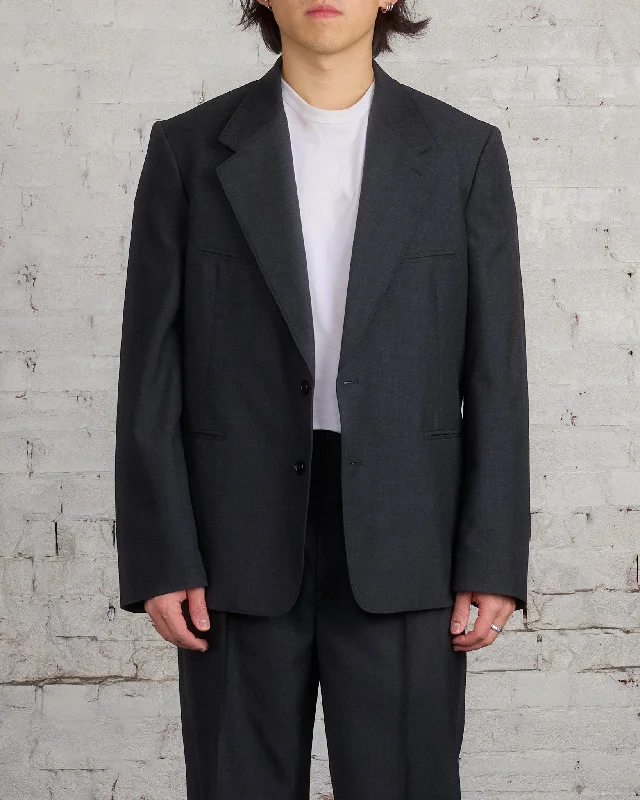 Water - resistant women's trench coats with adjustable cuffs for rainy daysLemaire Tailored SB Blazer Tropical Wool Jacket Caviar