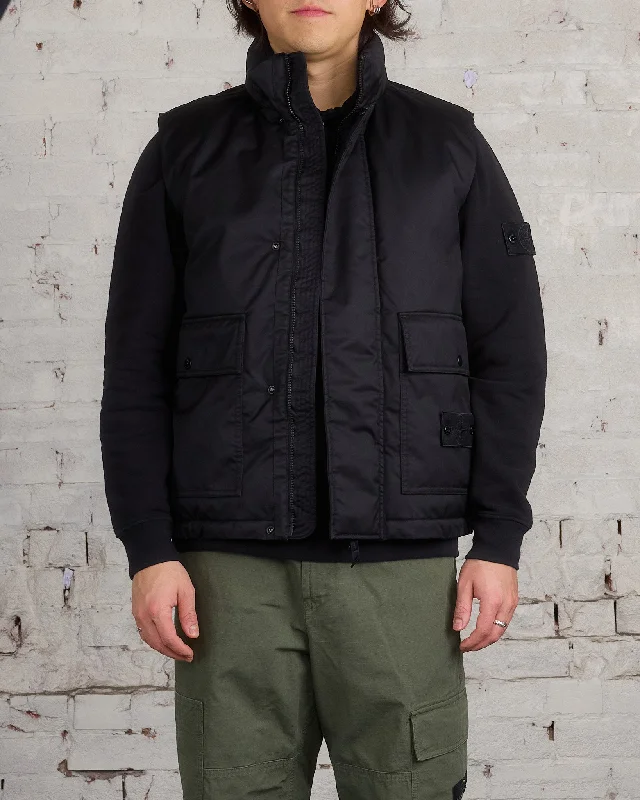 Stone Island Ghost Piece Merino Twill Cargo Vest Black