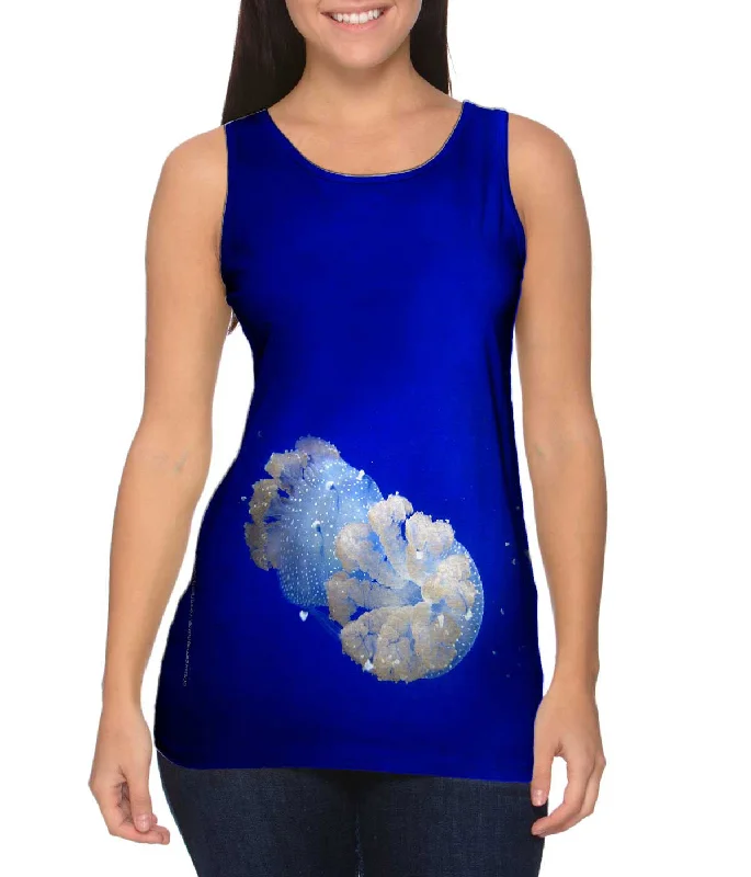 Plus Size Women's Puff - Sleeve Tank Tops in Pastel HuesHorniman Jellyfish Underwater