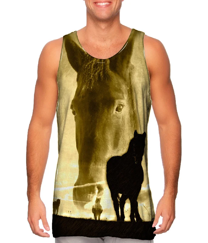 Square Neck Women's Organic Cotton Tank Tops in Earth TonesHorse Dawn